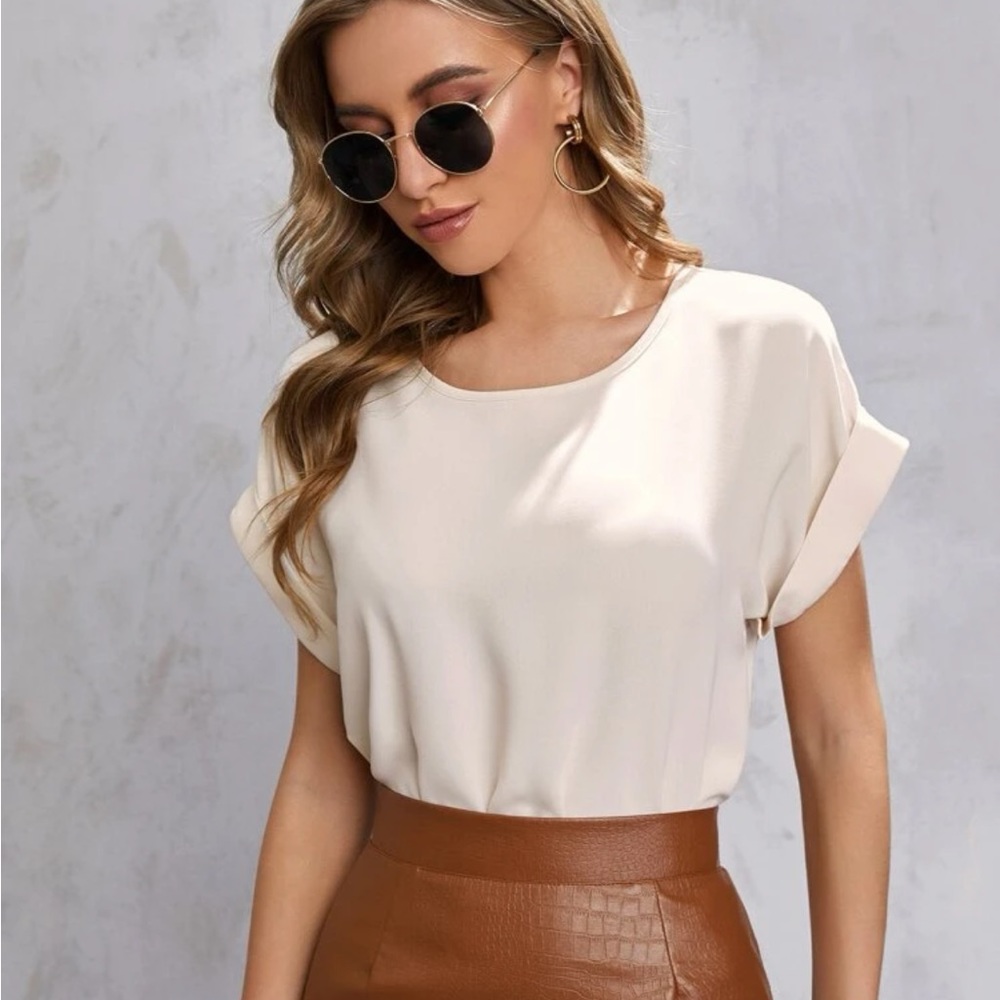 Rolled Sleeve Blouse